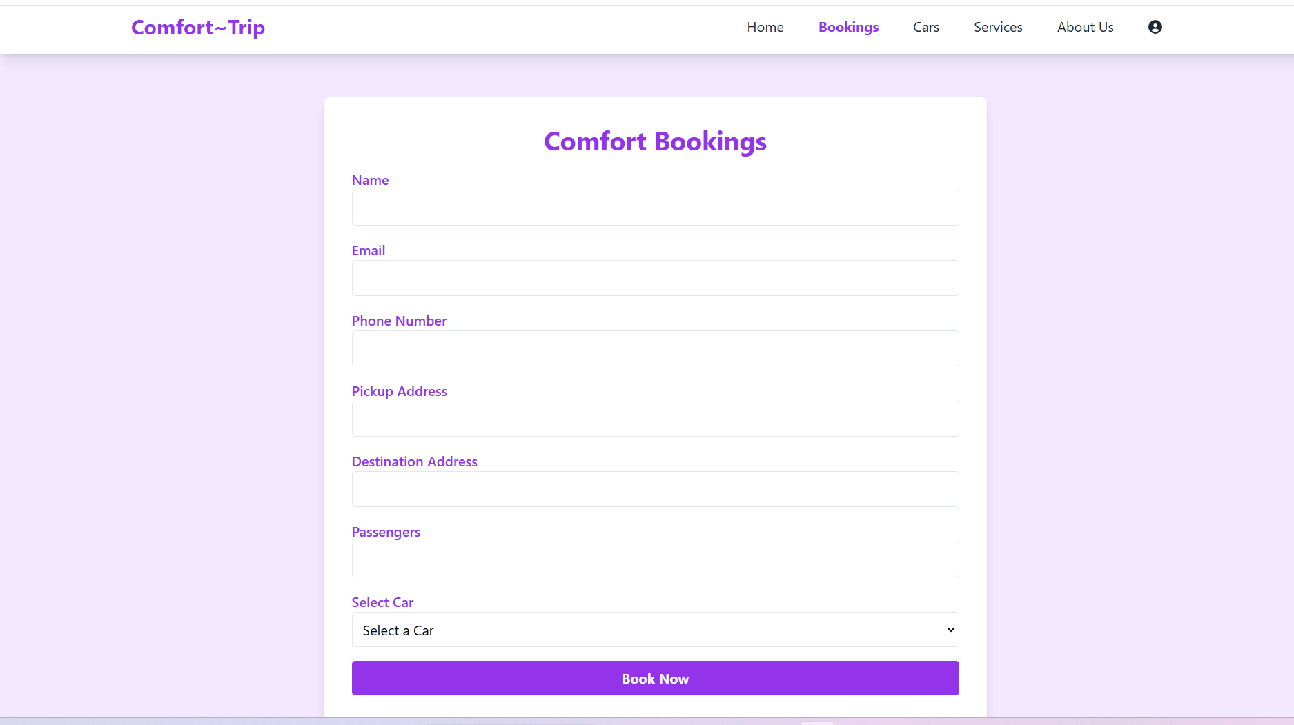 Booking Page