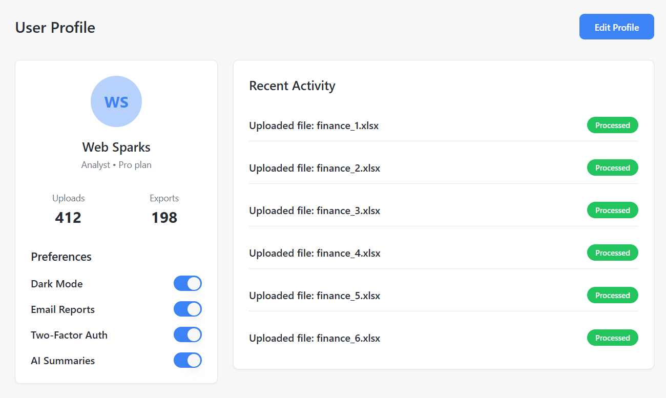 Excel Upload Preview