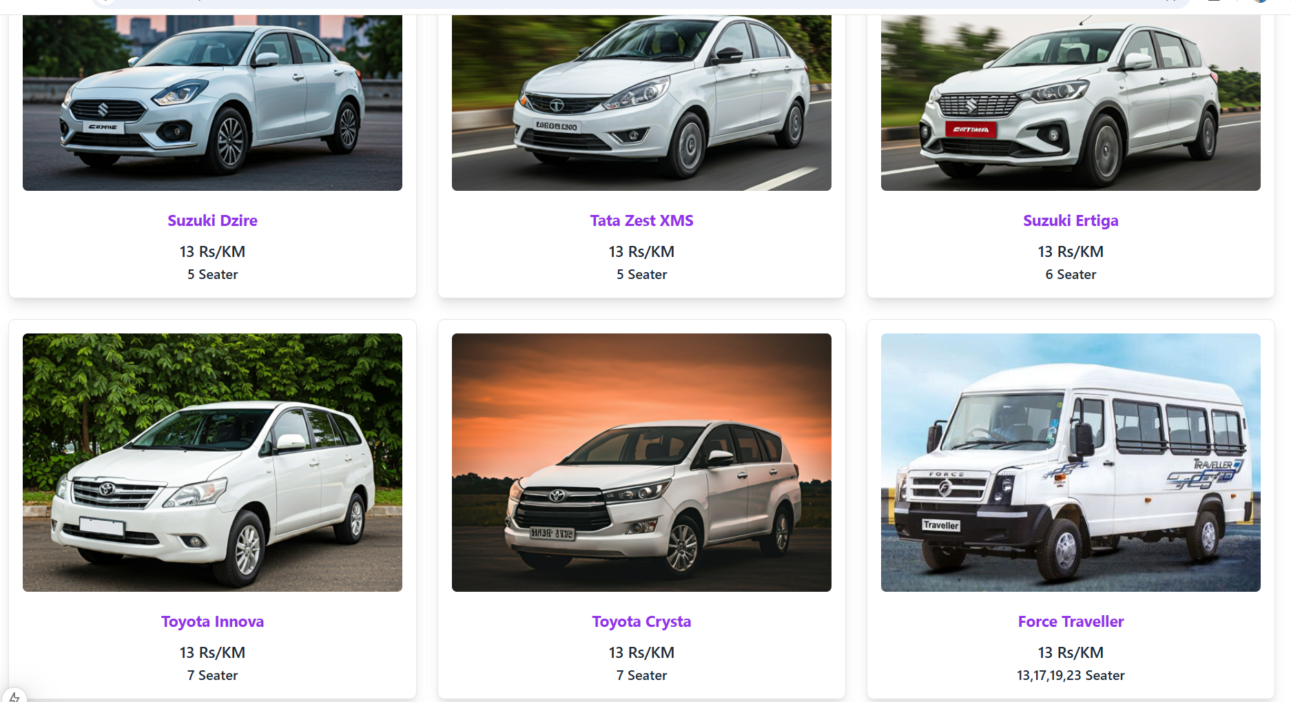 cars Service Options