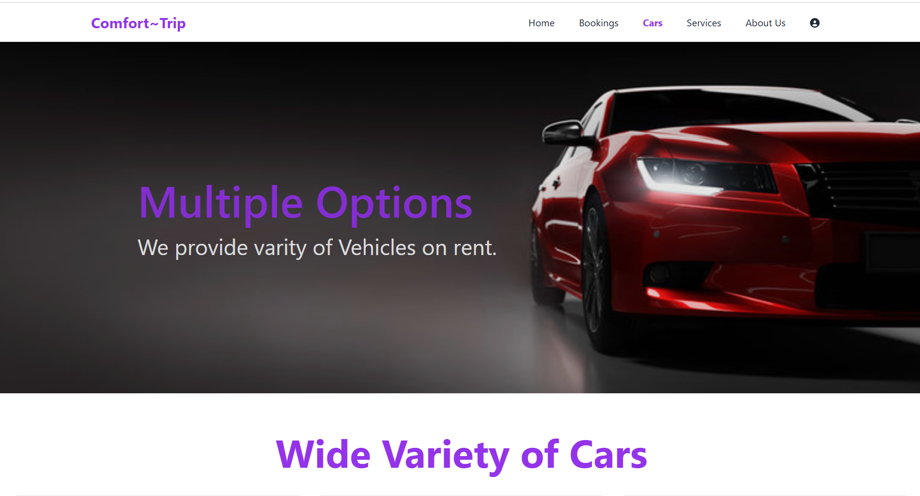 Car Rental System - Comfort~Trip